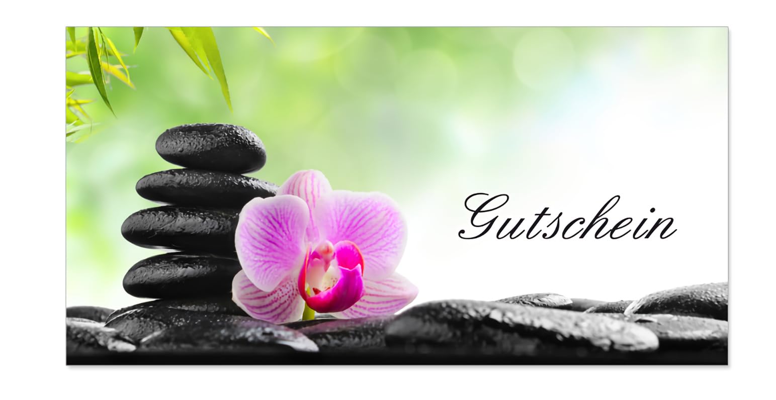 200 Stück Geschenkgutscheine (Wellness-604) Gutscheine für Bereiche Wellness, Erholung, Entspannung, Kosmetik oder Reisen
