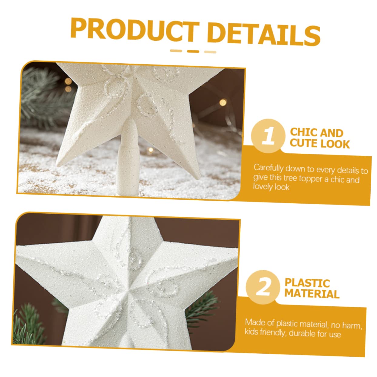2 Piezas de Estrella Superior del árbol de Navidad, decoración del árbol de Navidad, Estrella del árbol de Navidad, Estrella del árbol de Navidad, decoración del árbol de Navidad, Estrella de