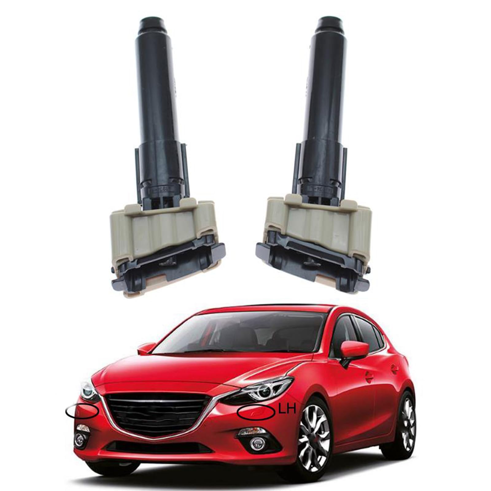 Buse De Lave-phares De Voiture Pour Mazda 3 2011-2013 Bhb65182Y Bhb65182X Buse De Pulvérisation De Lave-phares Avant De Voiture