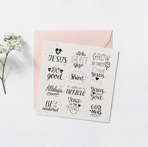 Miniatura 3 de Palabras de religión sellos transparentes para decoración de tarjetas y suministros de álbumes de recortes, sellos de goma transparente con palabras