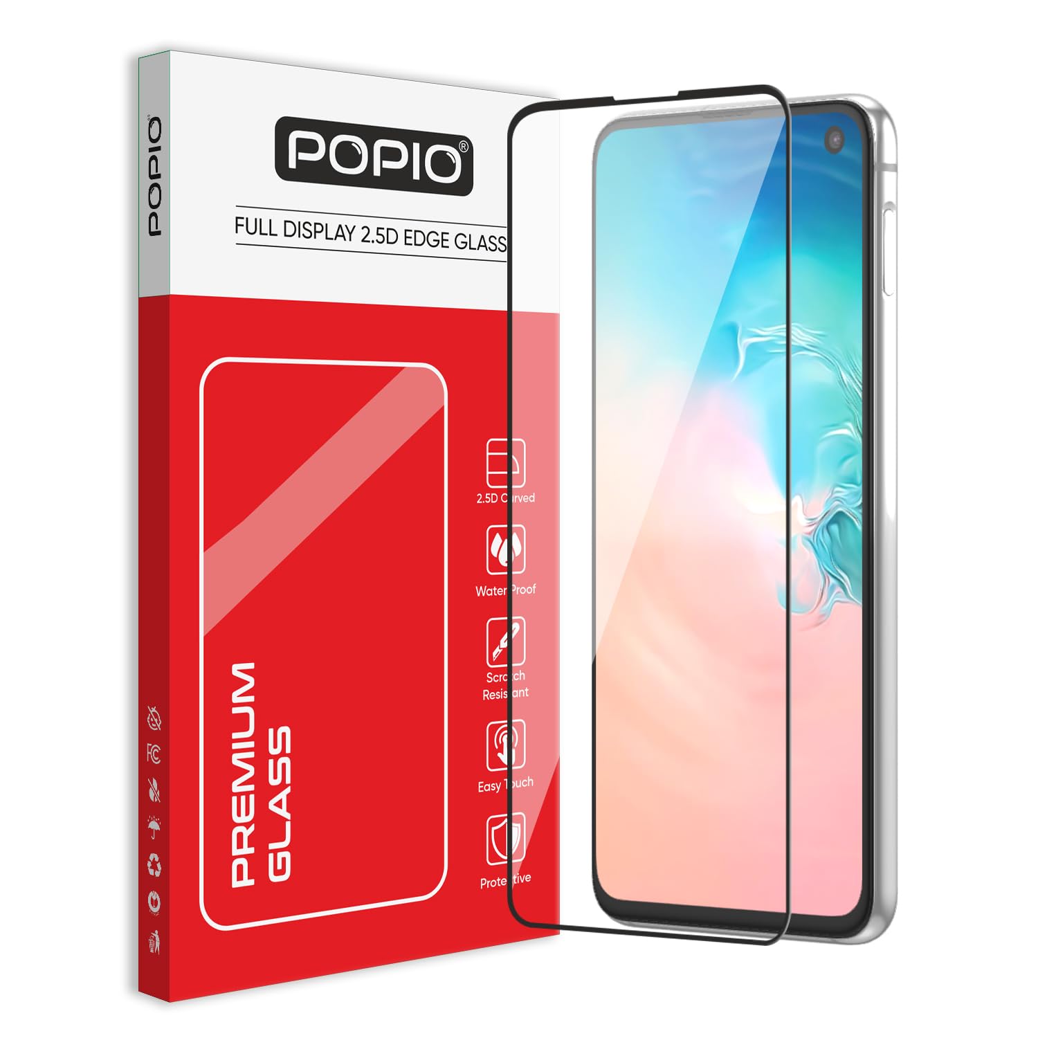 Military-Grade Gorilla Tempered Glass For Samsung Galaxy S10E (Black) 9H Hardness, Edge-to-Edge Full Coverage, Anti-Scratch, Bubble-Free, Ultra Clear HD Glass, Oleophobic Coating, Face ID Compatible