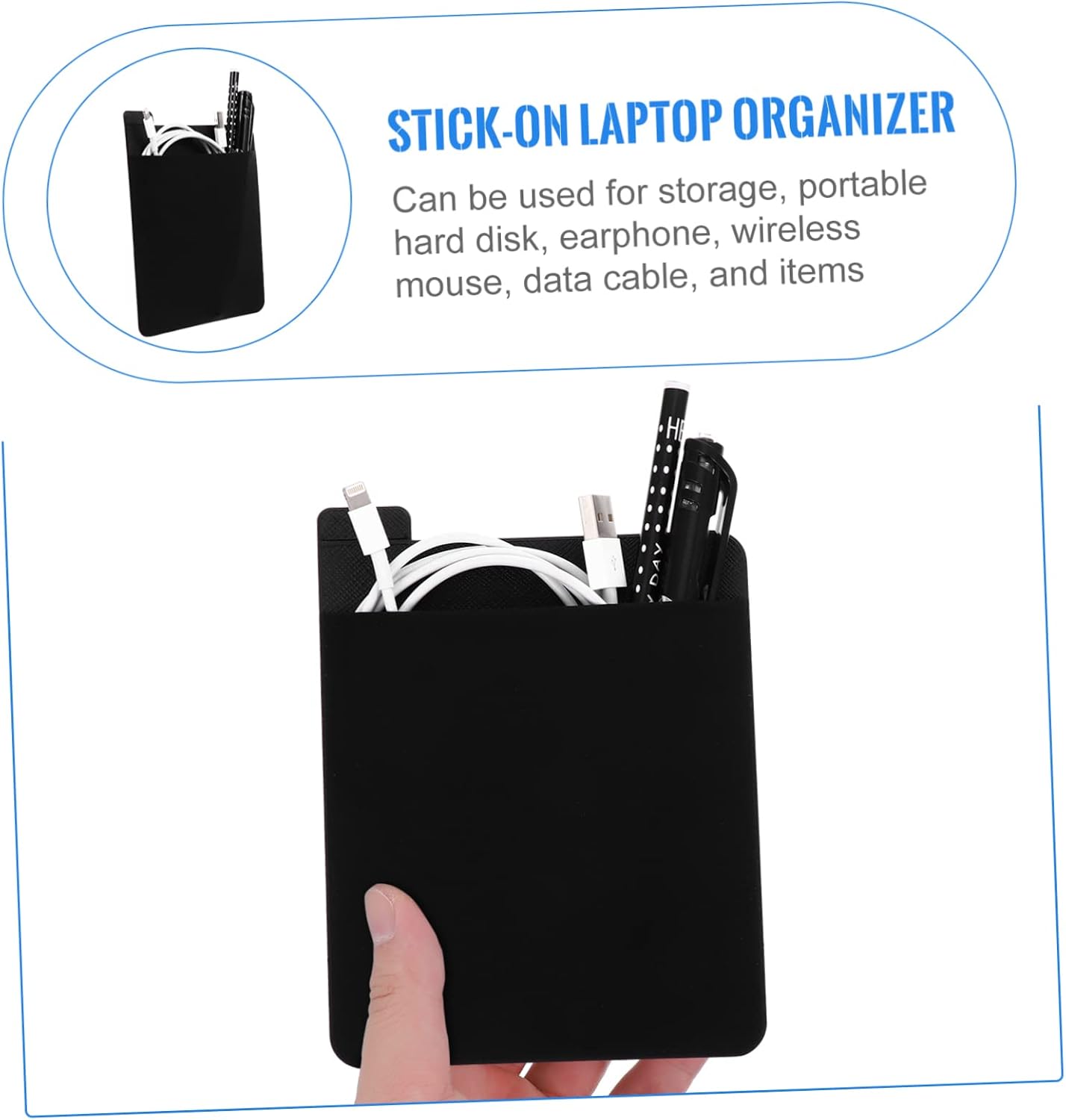 NUOBESTY 1 PC Elastic Storage Bag for Tablets Laptops Premium Cloth Removable No Marks for Mouse External Hard Drive Convenient Accessory Holder
