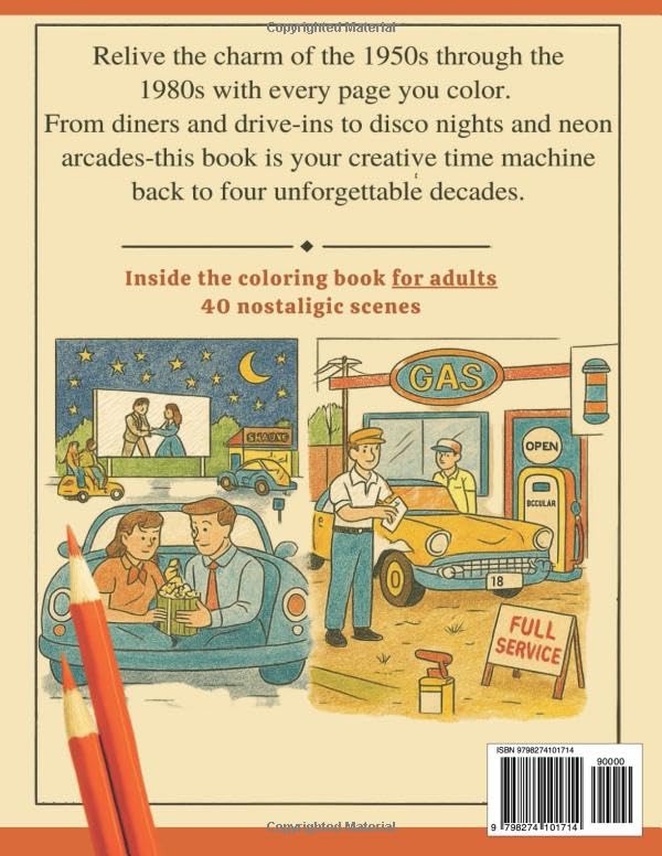 Do You Remember? 1950-1980: A Nostalgic Coloring Book for Adults: Vintage scenes of style, music & everyday life from four unforgettable decades