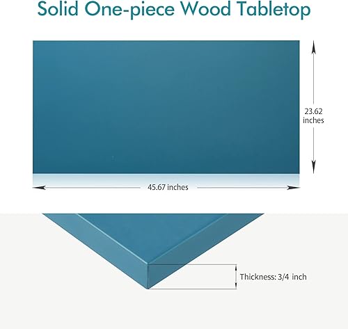 Miniatura 68 de Kaboon Mesa universal de 45.67 x 23.62 pulgadas, escritorio sólido de una pieza, encimera de melamina reversible, escritorios dobles, escritorio en