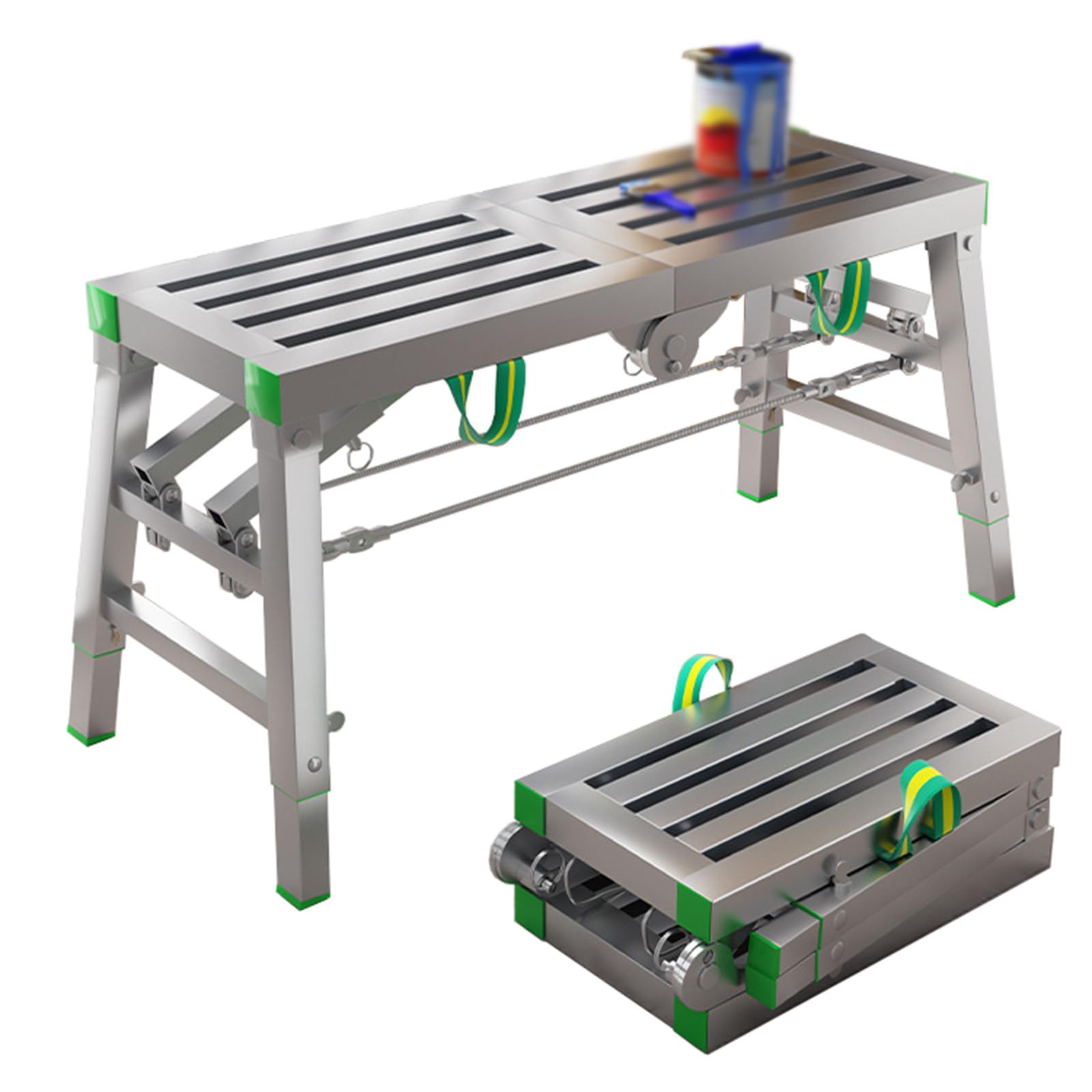 Scaffolding Work Platforms, 880 lbs Load Capacity Portable and Durable Scaffold Tower Ladder Stool Bench for Ceiling Installation(C,180x30cm)