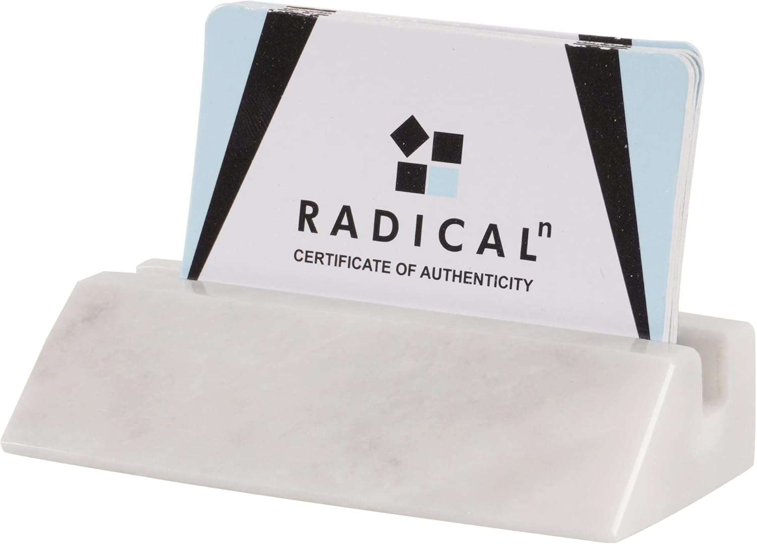 Radicaln Business Card Holder White Handmade Marble Office Desk Card