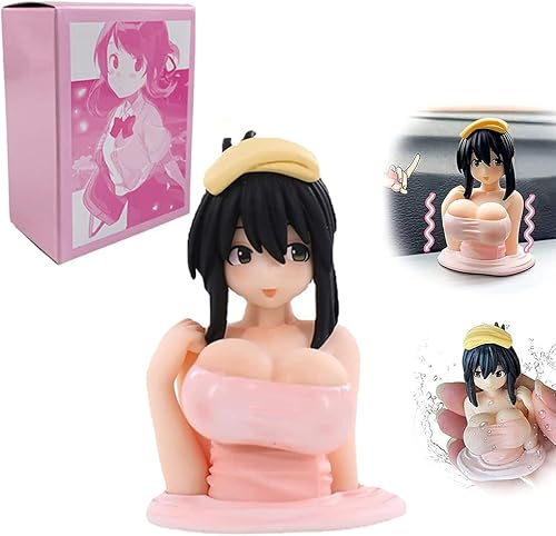 Adornos de automóvil que sacuden el pecho, figura de anime para niña, decoración de tablero de automóvil, figuras coleccionables, linda figura de