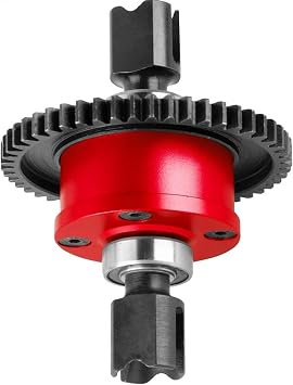 Aluminum 50T Center Differential for Arrma 1/7 Big Rock Felony Fireteam Infraction Mojave 6S BLX,1/8 Kraton Notorlous Outcast Talion TLR Tuned Typhon Typhon 6S BLX Upgrades Parts,# ARA311118 Red