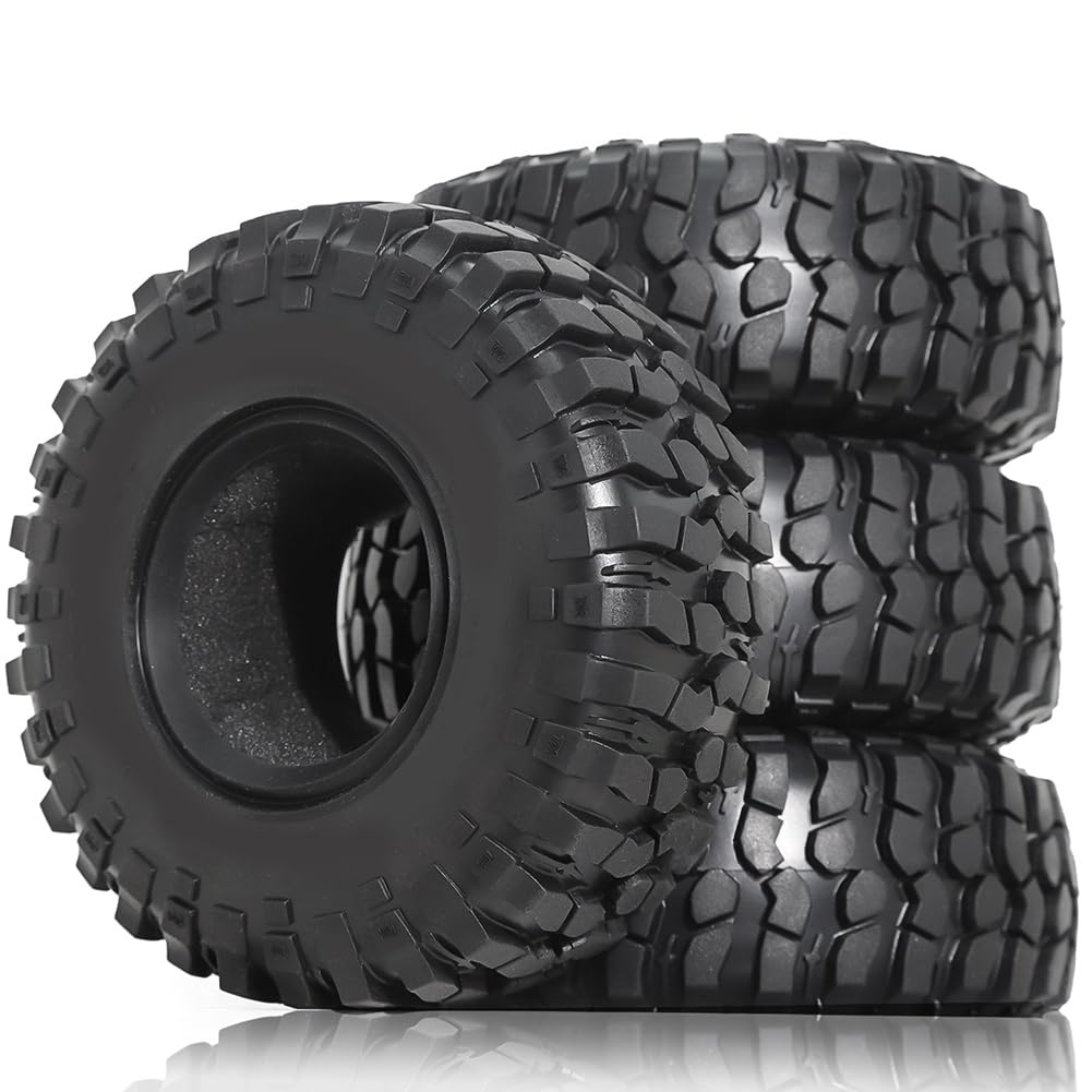 4PCS 1.9 "Pneu d'escalade Universel 106mm Pneu de Terrain Rocheux avec Doublure Interne pour Crawler Rc 1/10