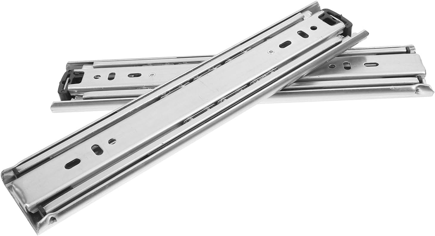 Cabilock 2pcs 10 Inch Stainless Steel Drawer Slides Side Mount Ball Bearing Heavy Duty Metal Drawer Glides Full Extension for Tool Box and Cabinet