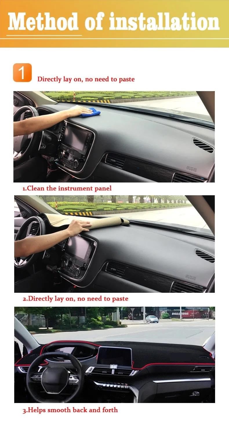 Couverture Tableau Bord Voiture Pour Peugeot 3008 GT 2016 2017 2018/5008 GT 2017 2018 écran Tableau Bord Tapis Antidérapant Couverture Tapis Antidérapant Tapis Tableau Bord