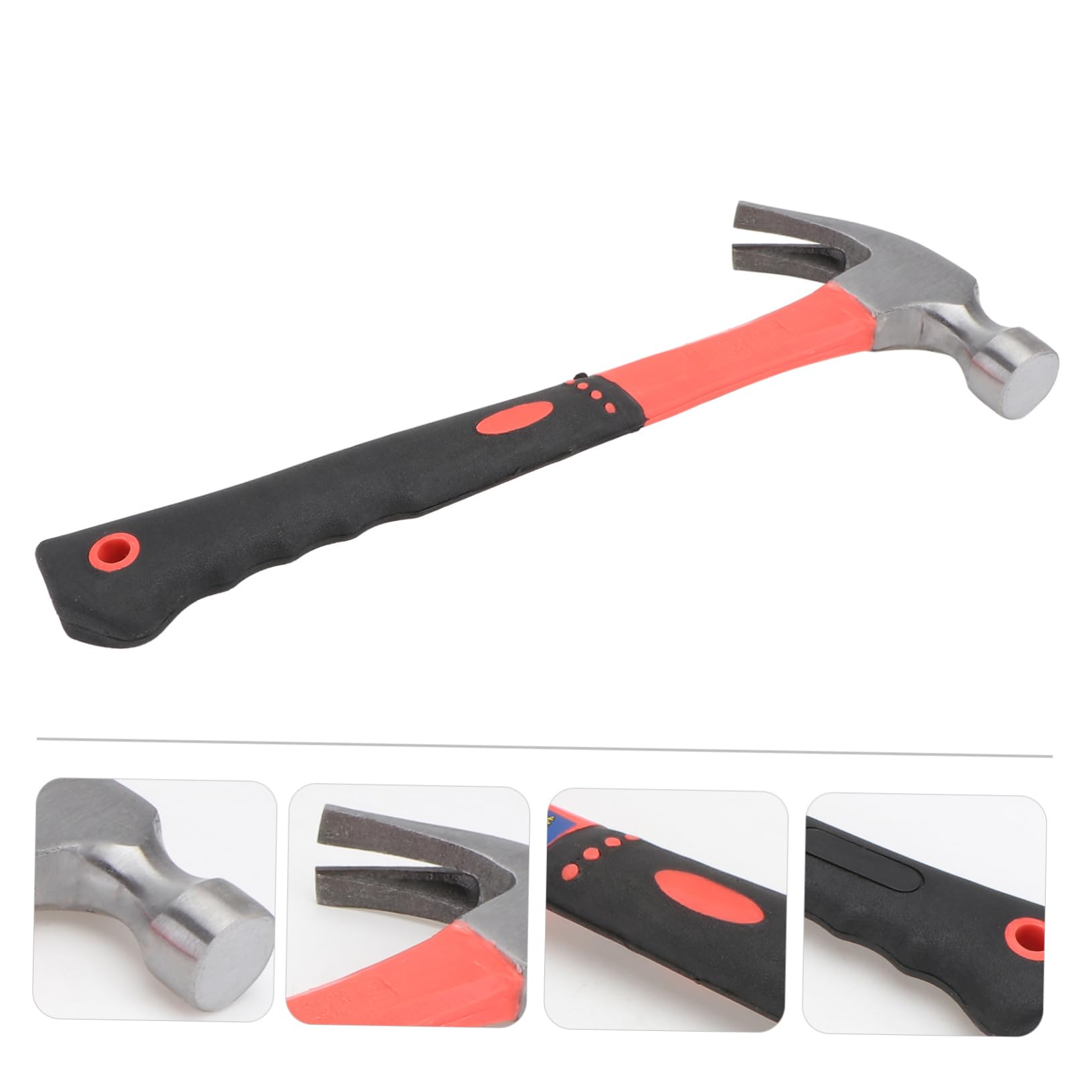 SHINEOFI 1 Pieza Martillo antideslizante electricista titanio martillo mango antideslizante de cabeza magnética práctico tirando clavo acero Negro