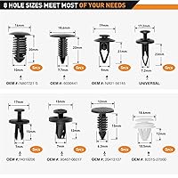 Vista 21 de GOOACC 501 clips universales para automóvil, parachoques mixto, para panel de puerta, protector para cubierta del motor, retenedor de remaches