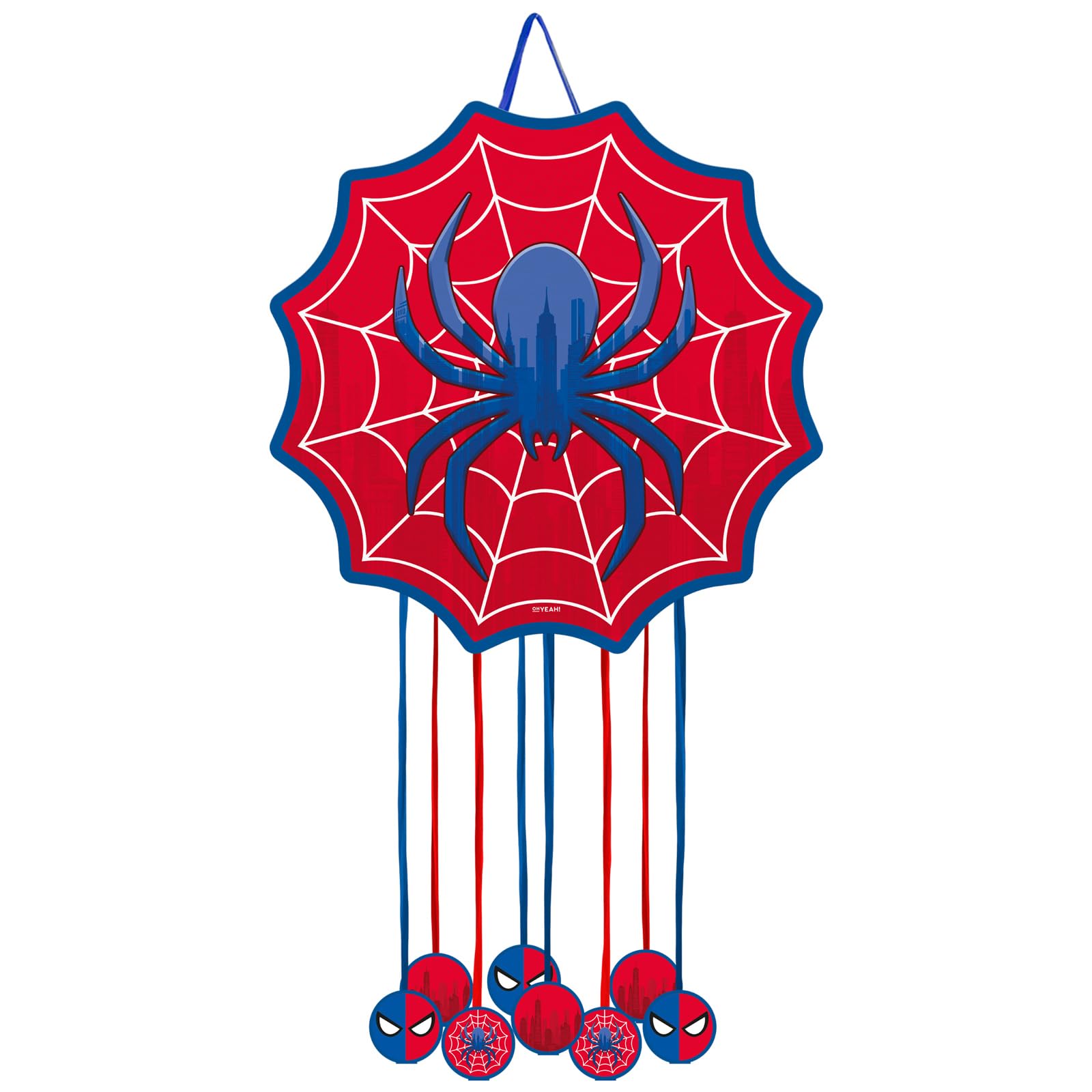 OH YEAH - Piñata de Cumpleaños Grande Spider 45 x 45 cm - Decoración Fiestas Infantiles Niño y Niña - Piñatas Grandes para Rellenar con Juguetes y chuches - FÁCIL DE RELLENAR