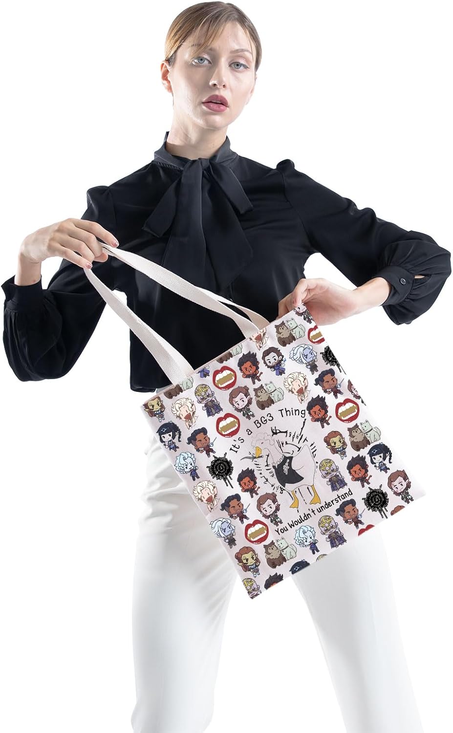 ZJXHPO BG3 Tote Bag Its A BG3 Thing Reusable Grocery Shopping Bag Astarion Handbag BG3 Gamer Shoulder Bag (BG3 Tote) - Image 4