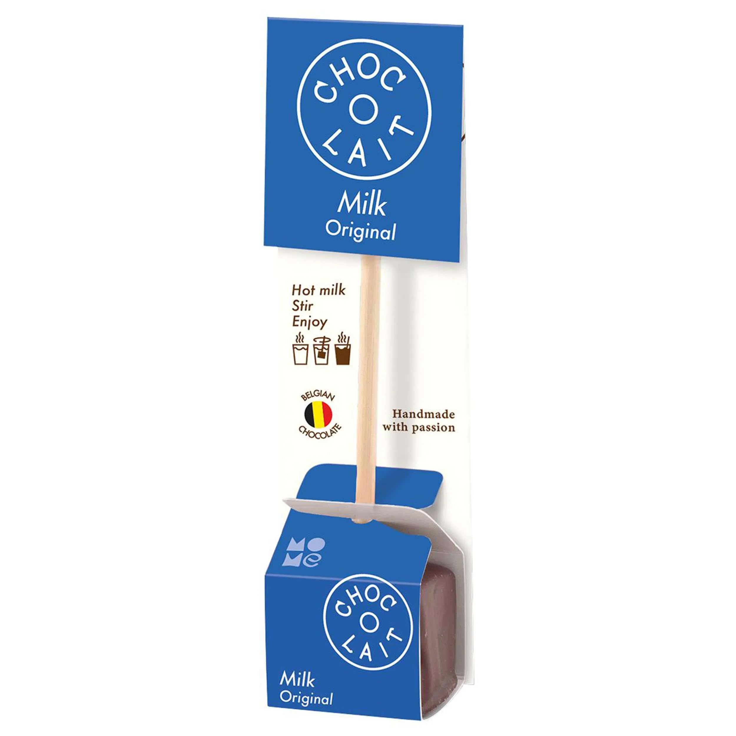 GUSTONE. MoMe Trinkschokolade am Stiel Choc-o-lait Milk (Vollmilch) 24 Stück Display Geschenkset
