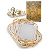 Arabic Serving Tray Large - Moroccan Decorative Tray with Handle Breakfast Tray for Bed - Elegant Metal Palette in 3 Sizes 39 x 27 cm 46.3 x 32.5 cm 52 x 37 cm