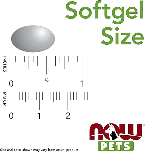 Miniatura 5 de NOW Pet Health, suplemento de mini geles Omega 3, formulado para gatos y perros, certificado NASC, 150 cápsulas blandas