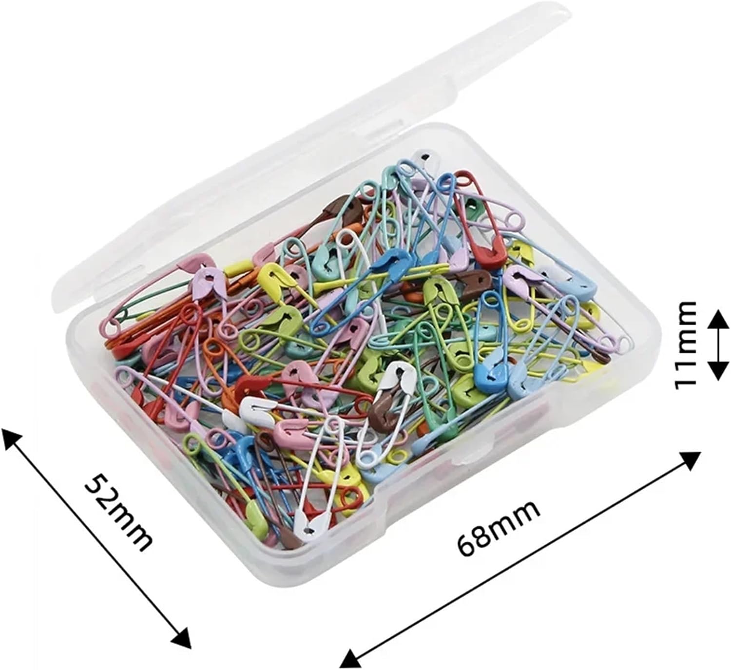 10Box120pcs/Box Metal Colored with Storage Box Small Safety Pins(Blue)