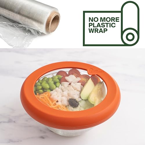 Miniatura 3 de Food Huggers Tapas de repuesto para recipientes de almacenamiento de vidrio, tapas de silicona y vidrio que no se agrietan, se adapta a la mayoría