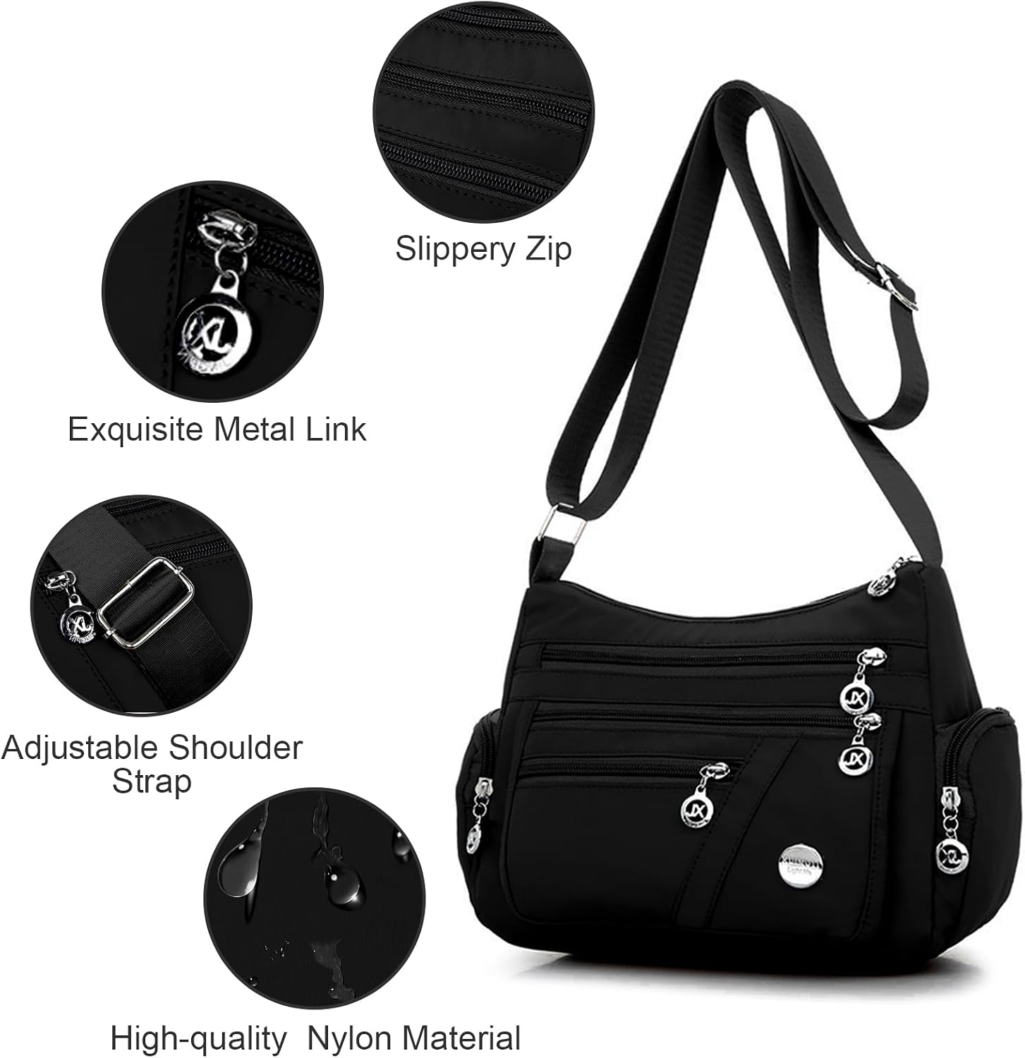 Crossbody Bag for Women, Waterproof Shoulder Bag Casually Multifunctional Messenger Bag, Lightweight Dumpling Tote Handbags for Ladies Mothers Women image 5