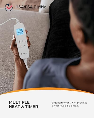 Miniatura 9 de CooCoCo Alivio del dolor de espalda elegible para la FSA masajeador de hombros y cuello Shiatsu y almohadilla térmica de espalda completa