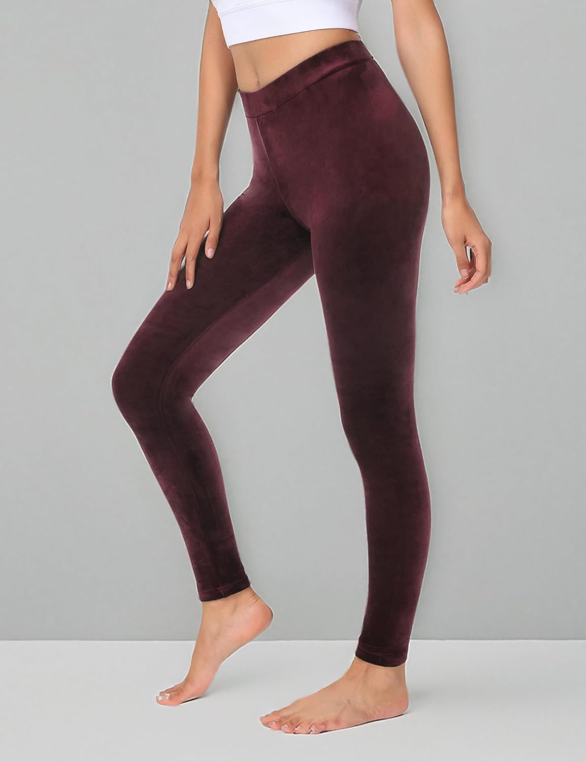 Dolcevida Women Cozy Velour Legging High Waist Buttery Soft Warm Velvet Stretch Seamless Yoga Pant - Image 7