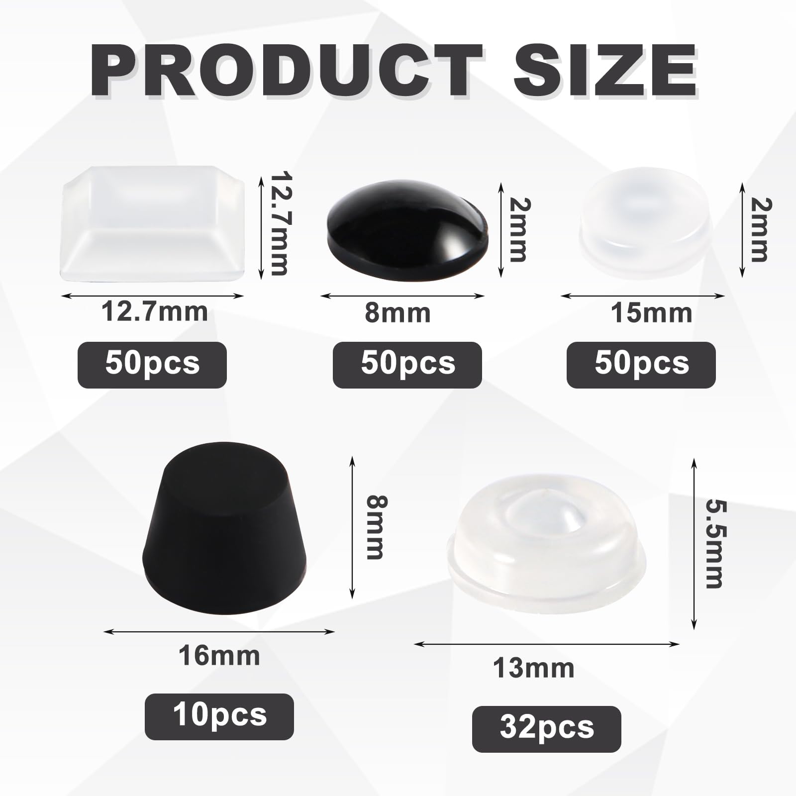Gommini Adesivi per Ipovedenti non Vedenti Bump dots Silicone Dimensioni Miste Bianco e Nero