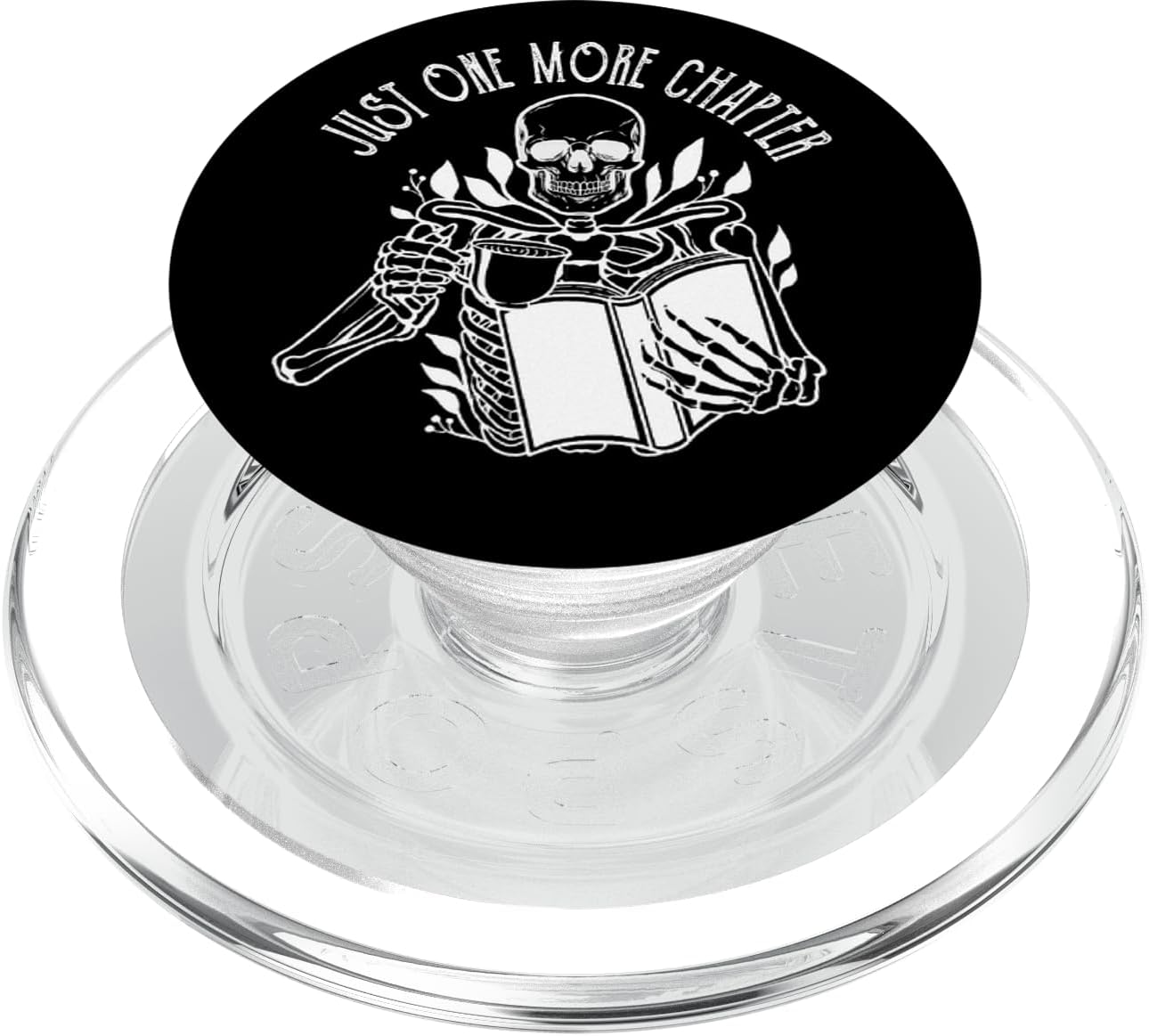 Funny Just One More Chapter Skeleton Reading Book PopSockets MagSafe PopGrip for iPhone