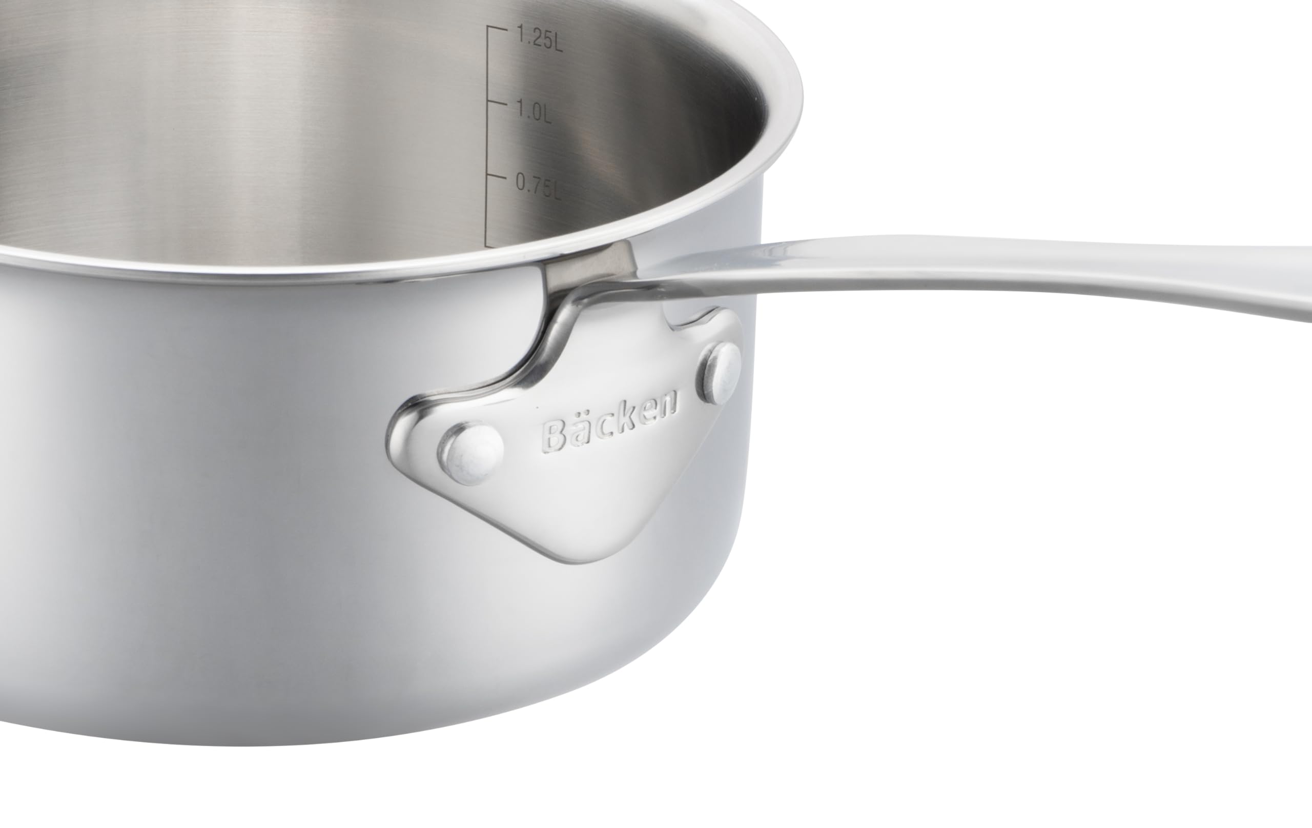 BACKEN 012250 – Set de 3 Casseroles 16/18/20 cm –Tri-ply triple couche Inox 18/10 Induction, Antiadhésif Naturel, sans PTFE, PFOA, PFAS, Haute Résistance