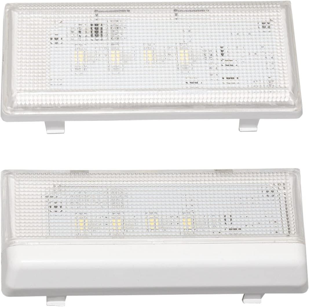 W10515058 and W10515057 Refrigerators LED Light SET with Tapered Lens and Bezel for Whirlpool, Kenmore, Maytag, KitchenAid, 3021142 AP6022533 PS11755866 (2 pc)