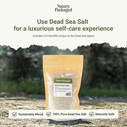 Miniatura 3 de Nature Packaged Sal del Mar Muerto (16 onzas)  Directa desde la orilla del mar Muerto  Sal orgánica para exfoliantes corporales, adición a los baños