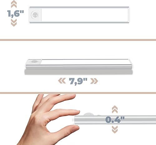 Miniatura 2 de Compuaddict - Luces LED para debajo del gabinete, iluminación recargable para cocina, dormitorio, escalera, sensor de movimiento, luz interior y