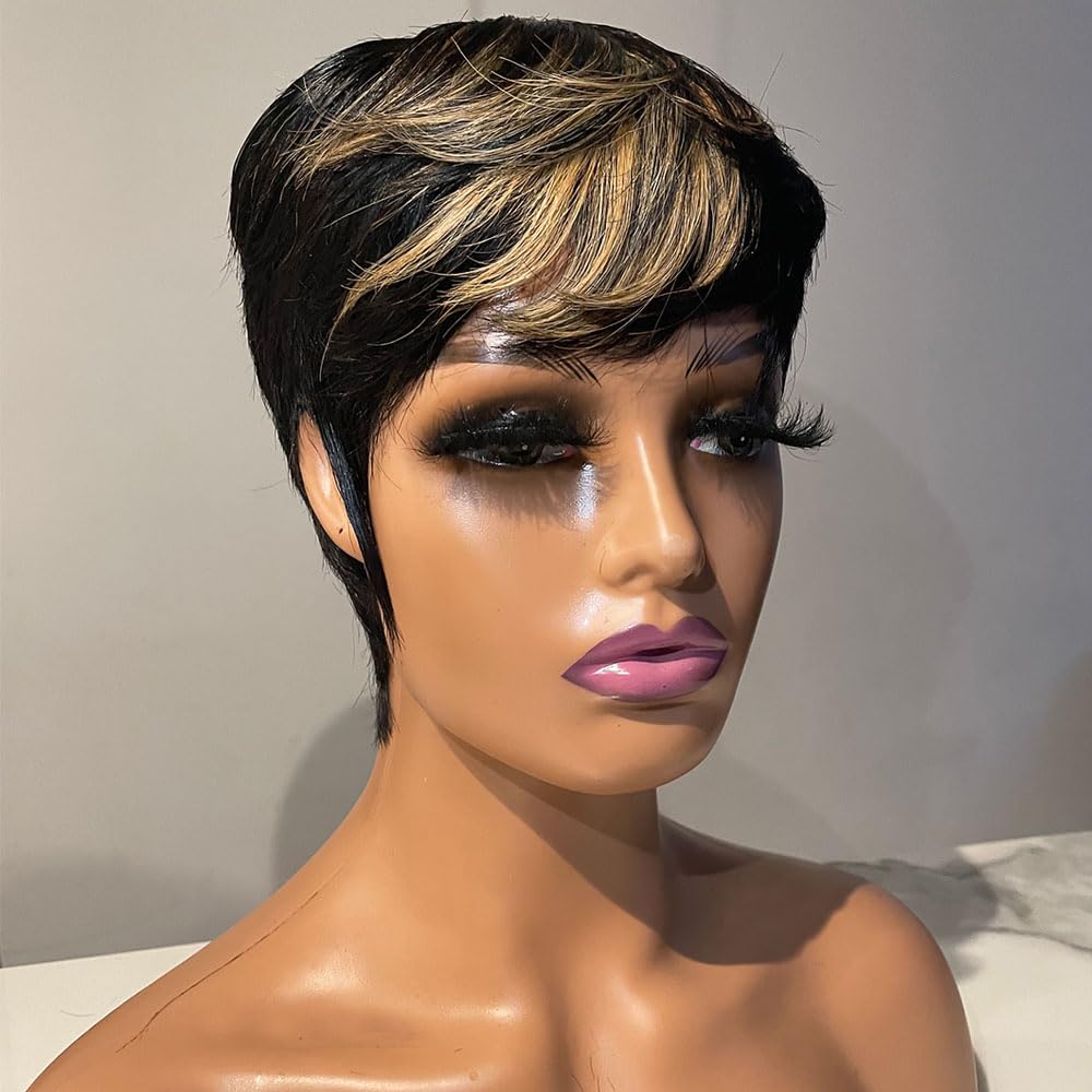 Amazon.com : MaxlaceWig Short Pixie Cut Wigs for Black Women  display picture 3