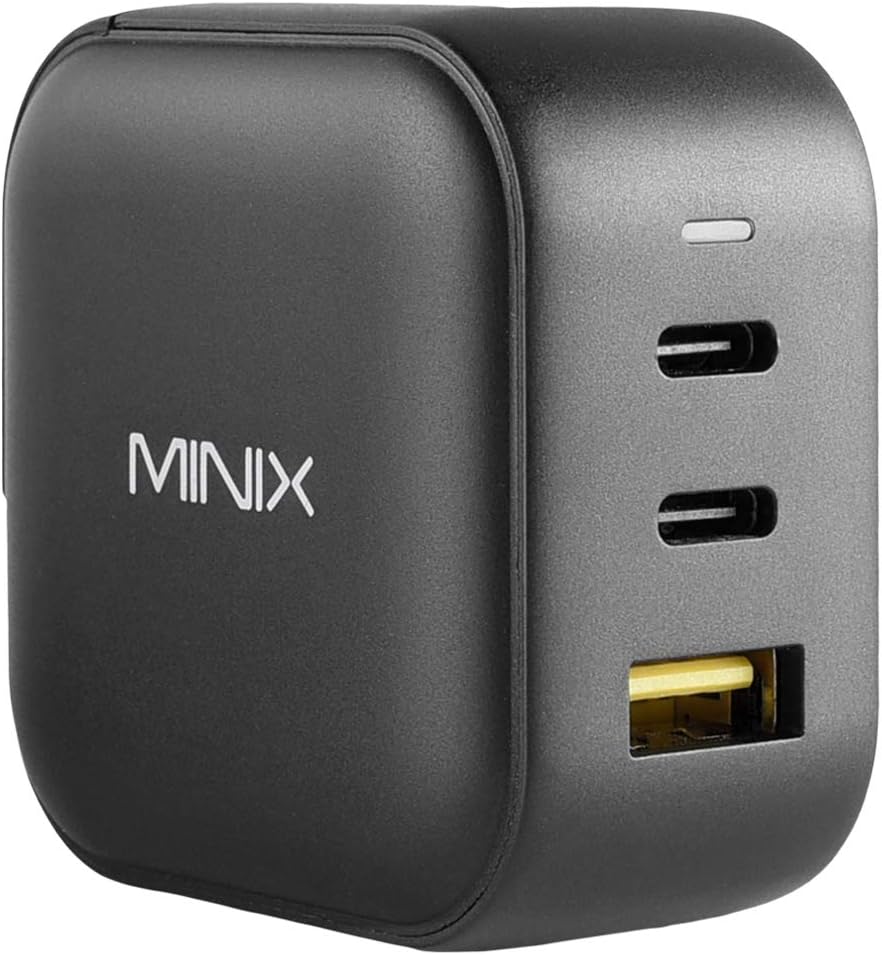66W Turbo 3-Port GaN Wall Charger 2 x USB-C Fast Charging Adapter, 1 x USB-A Quick Charge 3.0, Compatible with Laptop, iPad Pro, iPhone 14 Pro,Max XR XS X SE2 and More (NEO P1)
