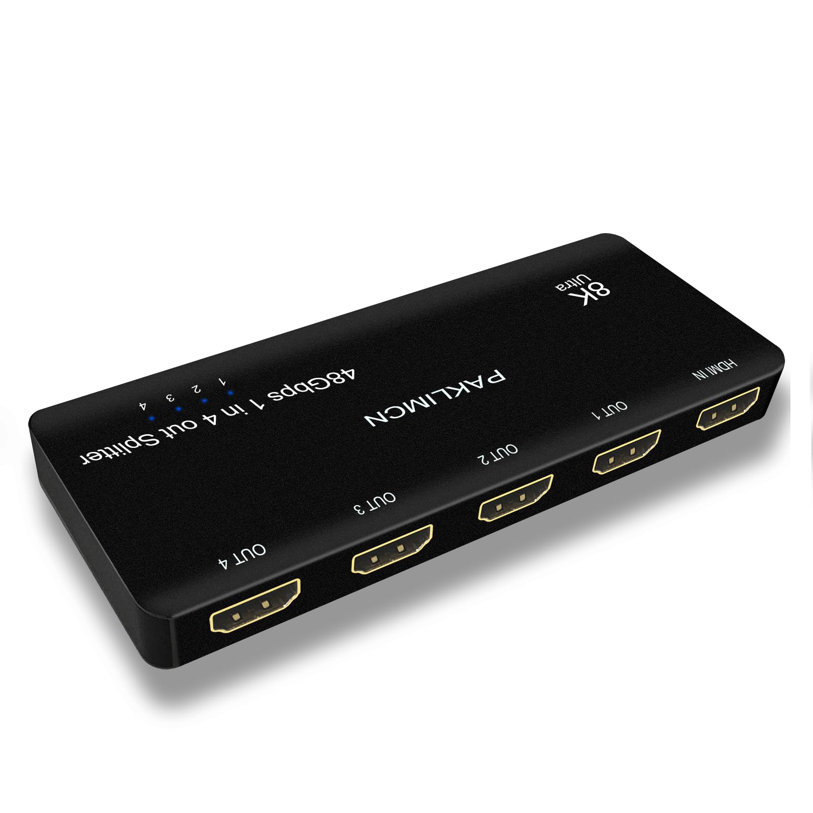 8K HDMI Splitter 1 in 4 Out 4K 120Hz,1X4 HDMI Duplicator Adapter-1 to 2 Output Simultaneously for 2or4 Displays, Support Full HD1080P 3D HDCP 1.4 for