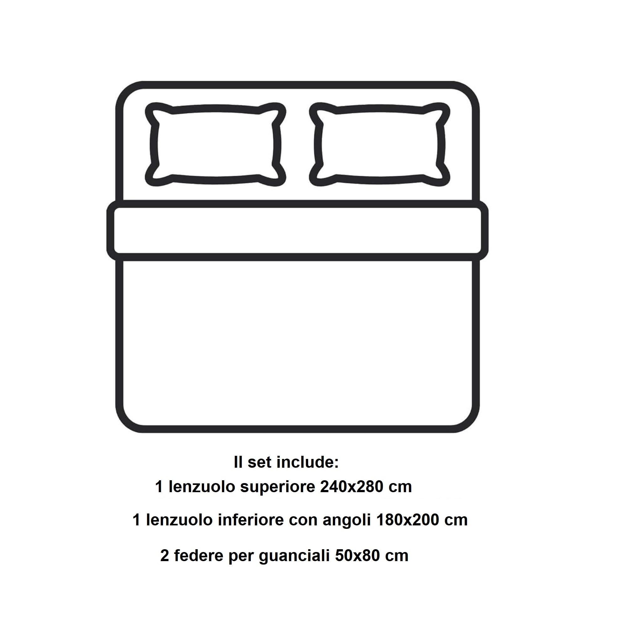 Caleffi Completo Lenzuola Matrimoniale Floral 2 in 100% Cotone Avorio – Lenzuolo 240x280 cm con Angoli 180x200 cm + 2 Federe 50x80 cm