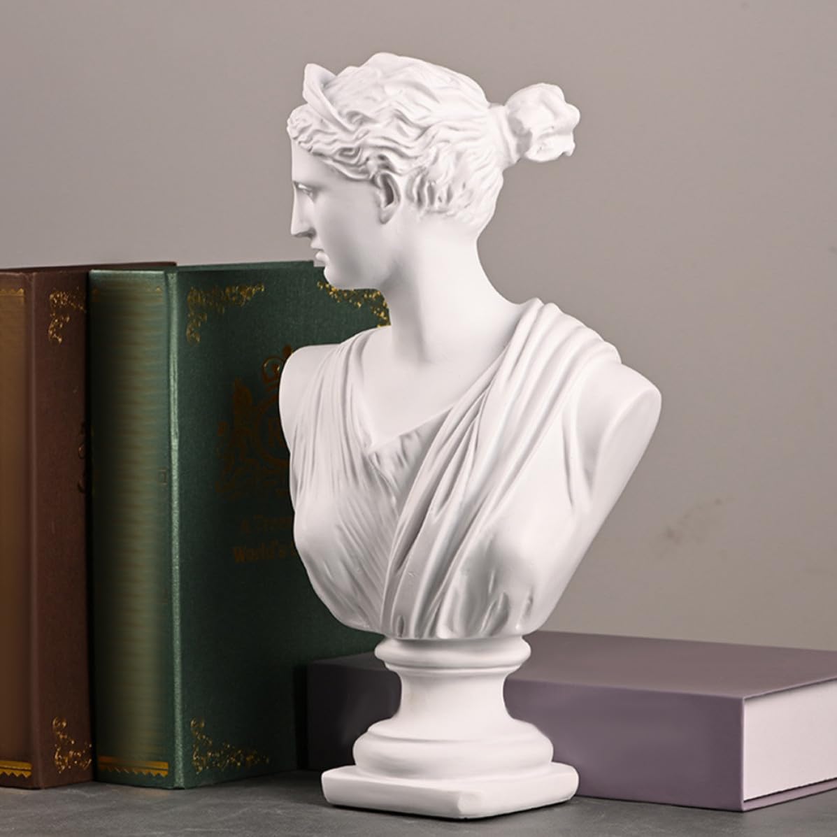 Busto de Diosa de Resina Blanco, Adorno Decorativo para Salón