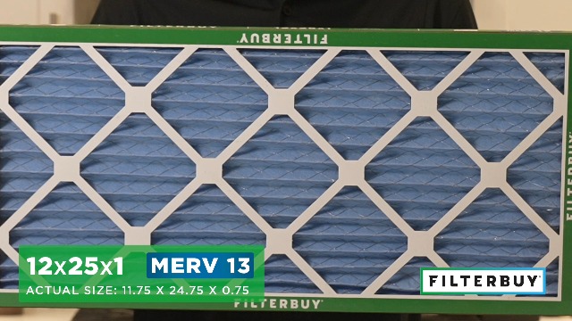 Image of Filterbuy 12x25x1 Air Filter MERV 13 Smoke & Allergy Defense (4-Pack)