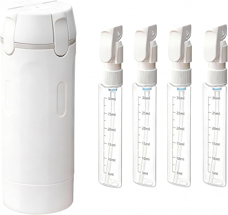 Frascos dispensadores de viagem DAOLUAN YF001, 4 em 1, recarregáveis, 30 mL x 4, plástico branco, Pacote com 4