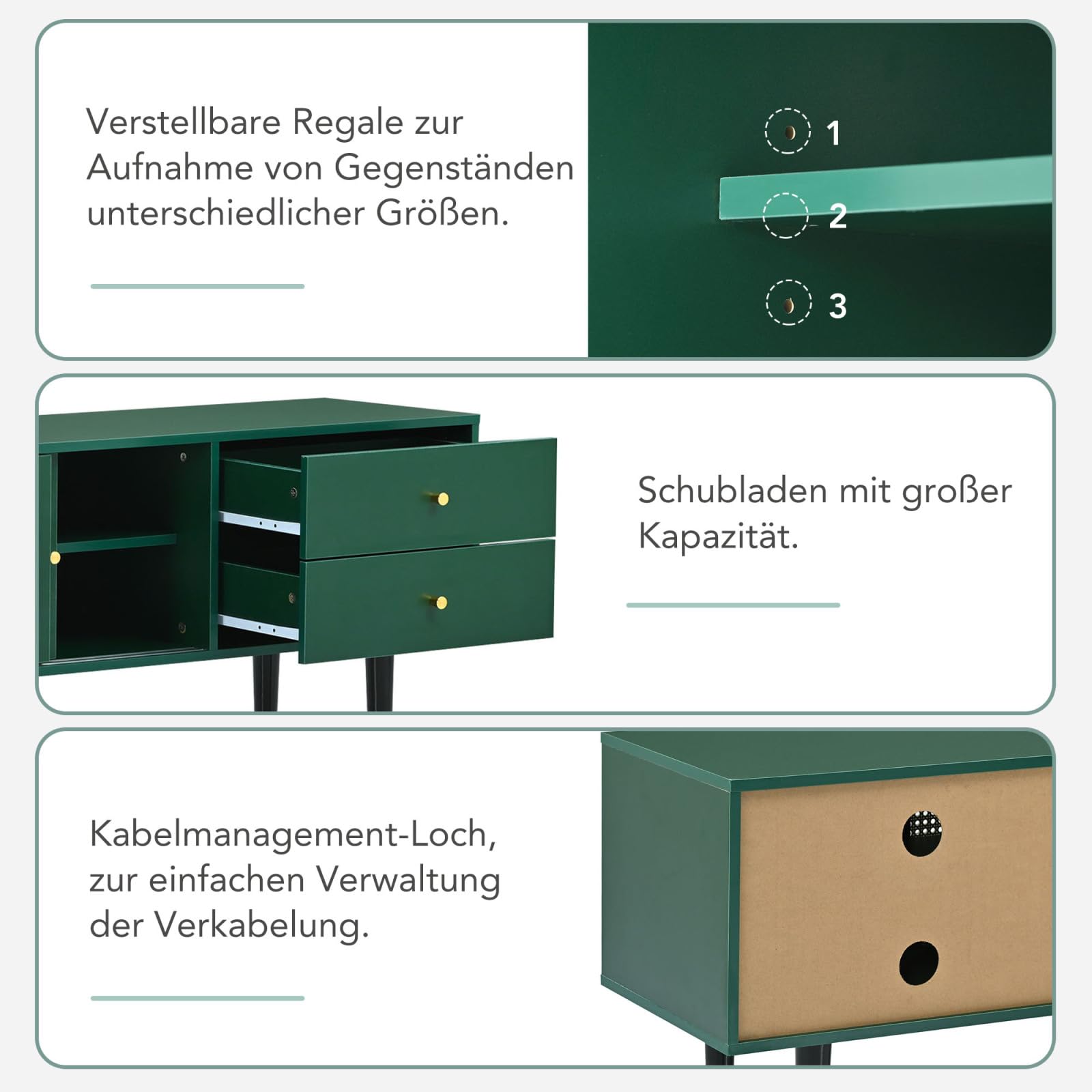 Mobile TV Vintage Con Ante Scorrevoli In Rattan E Cassetti - Legno Noce, 160x40x60 Cm - Credenza Per Soggiorno E Camera Da Letto
