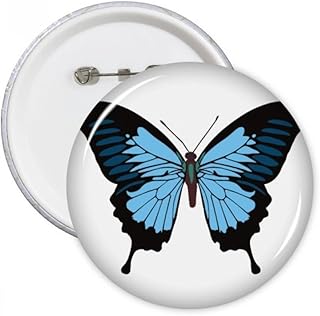 Muestra de mariposa en color azul oscuro redondo pins Badge botón ropa decoración regalo 5pcs