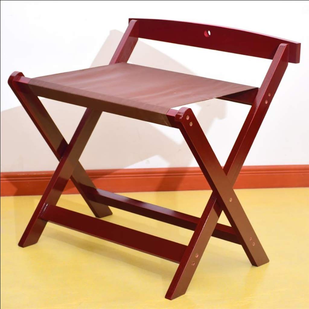 Porte-valise pliante en bois avec étagère au sol pratique