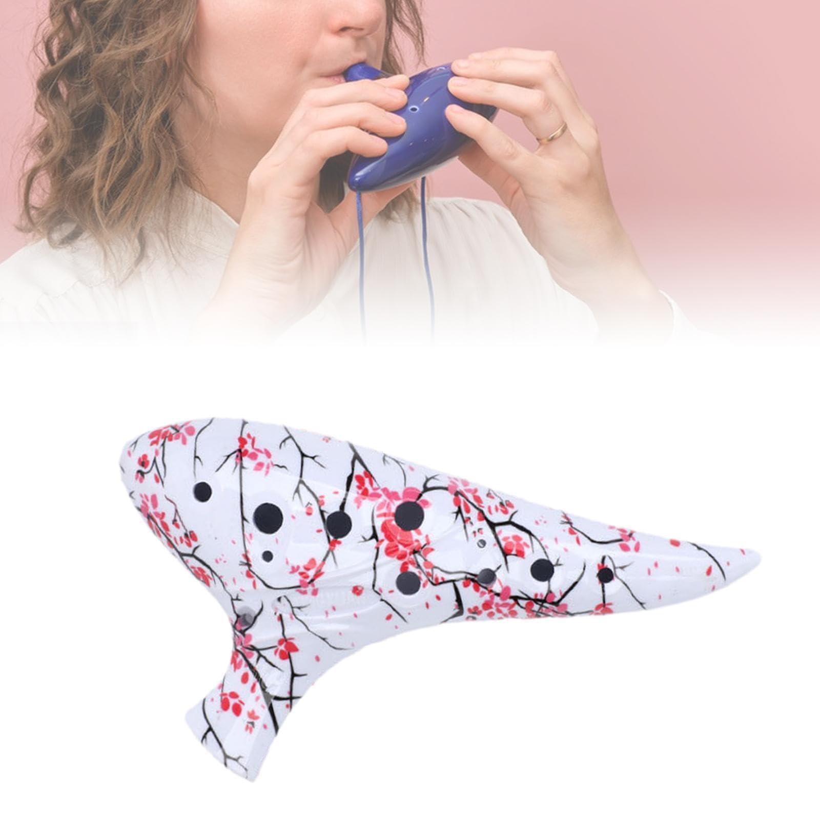 DuskHaven Ocarina Alto En Do, 12 Trous, Instrument de Musique En Résine, Artisanat Robuste et Portable, Accessoire Léger, Convient Aux Débutants et Aux Adultes, Rouge