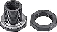 Vista 5 de Paquete de 2 accesorios de mamparo de PVC – Conector de tanque de agua de doble rosca, con junta de silicona, para acuarios