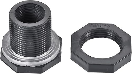 Miniatura 5 de M METERXITY Paquete de 2 accesorios de mamparo de PVC  Conector de tanque de agua de doble rosca, con junta de silicona, para acuarios, (G34 hembra