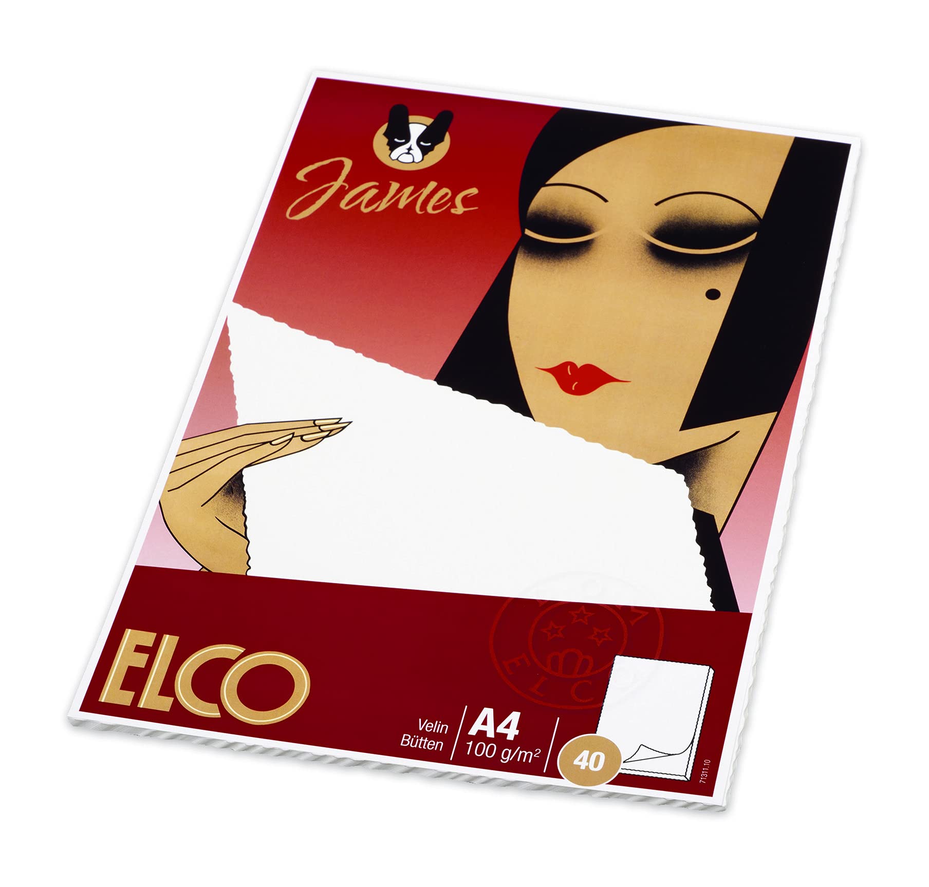 Elco-Papier 7131110 Bloc de papier à lettres A4 Vélin blanc classique 40 feuilles (Import Allemagne)