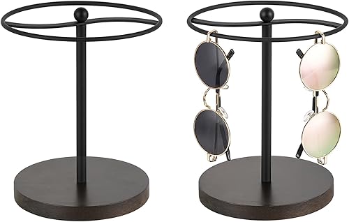Miniatura 21 de Mkono Organizador de lentes de sol, soporte para guardar lentes de sol, soporte para hasta 12 pares de lentes para mesa, tocador, escritorio, Marrón