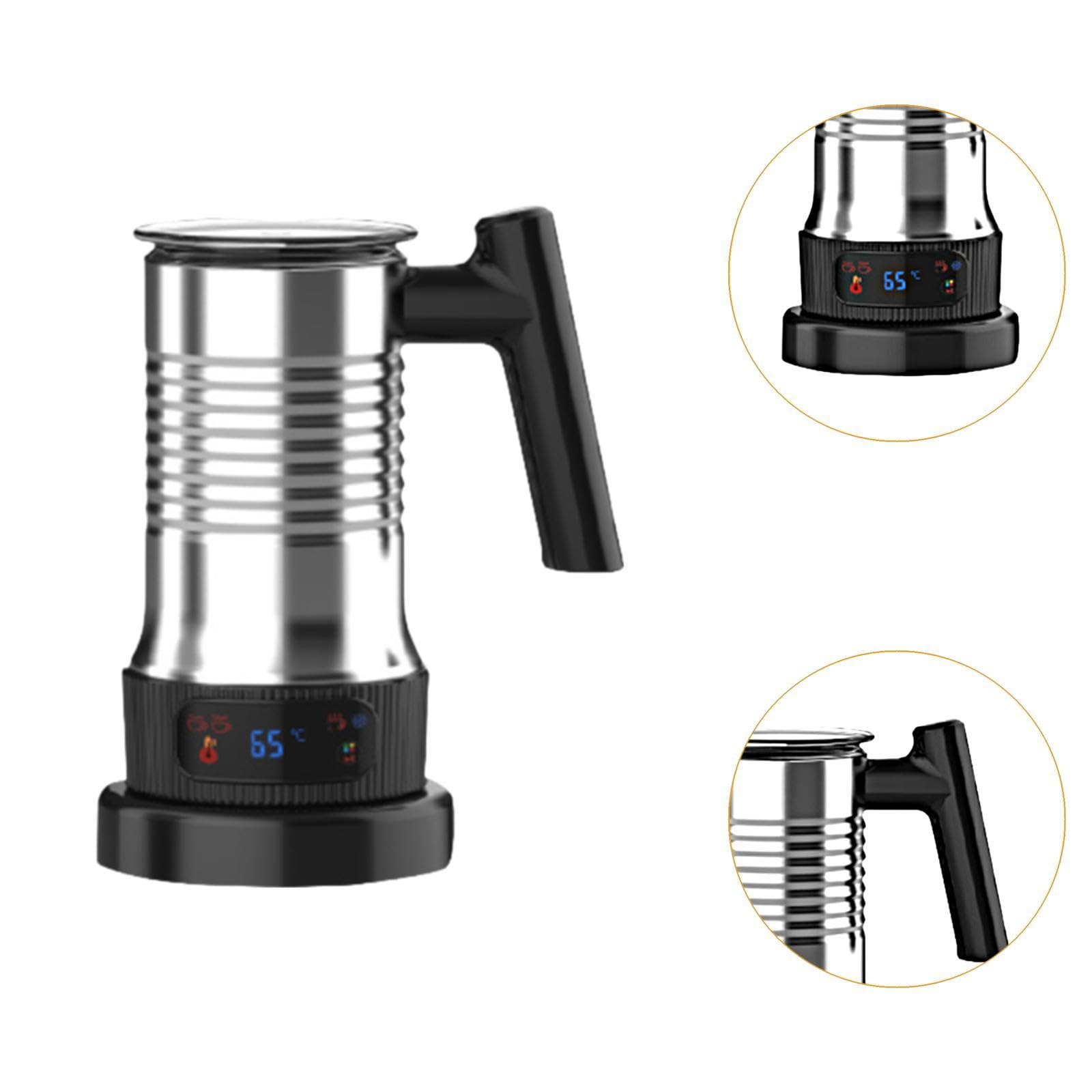 Espumador de Leche Eléctrico con Calentamiento Automático, Depósito de Acero Inoxidable de 475 Ml, Controles Sencillos, Apto para, Latte Y C