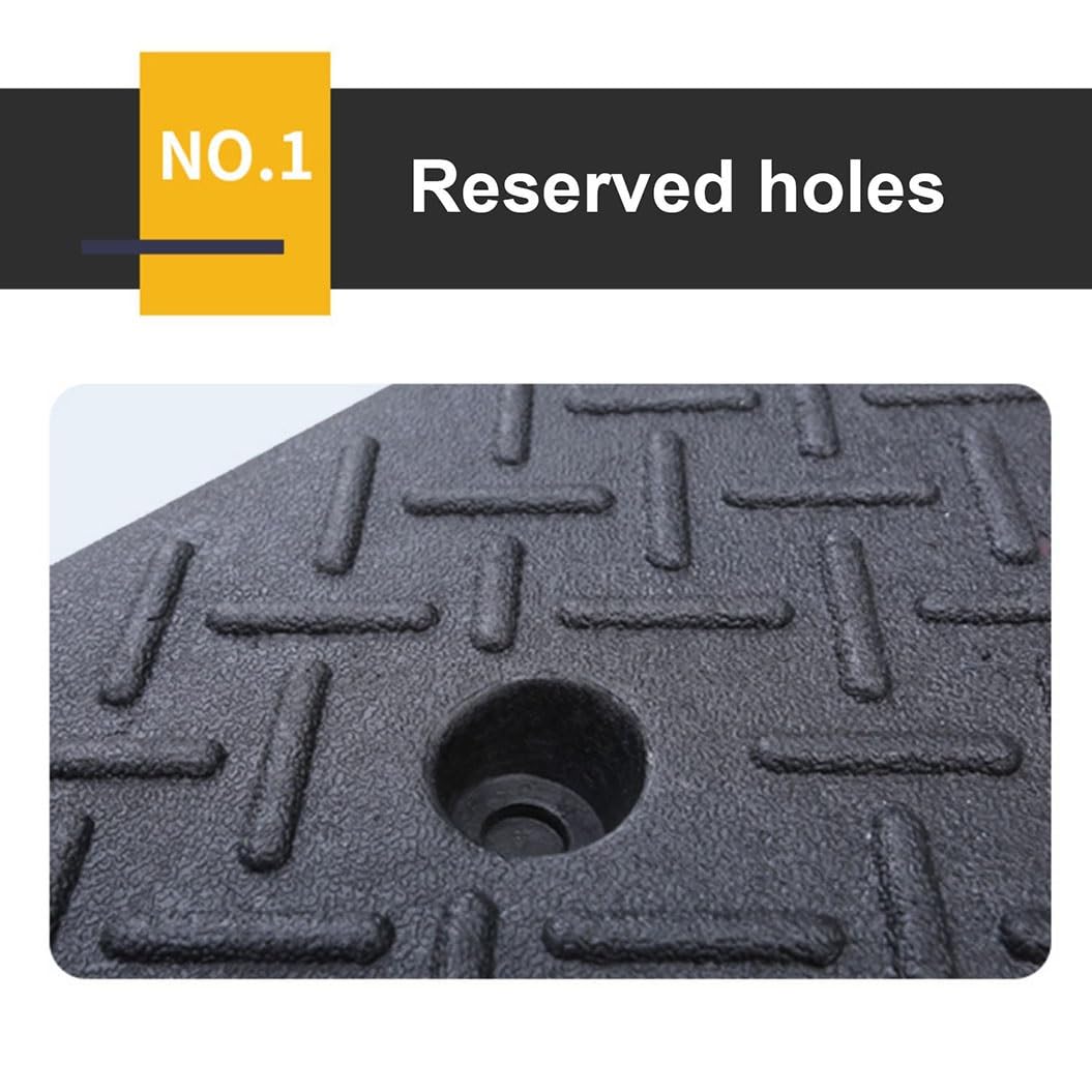 Rampe De Seuil, Rampe pour Fauteuil Roulant, Hauteur 9cm à 20cm, Antidérapante, Generic (ODOZEZXBO-50X50X12CM(19.6X19.6X4.7IN)), Caoutchouc Noir